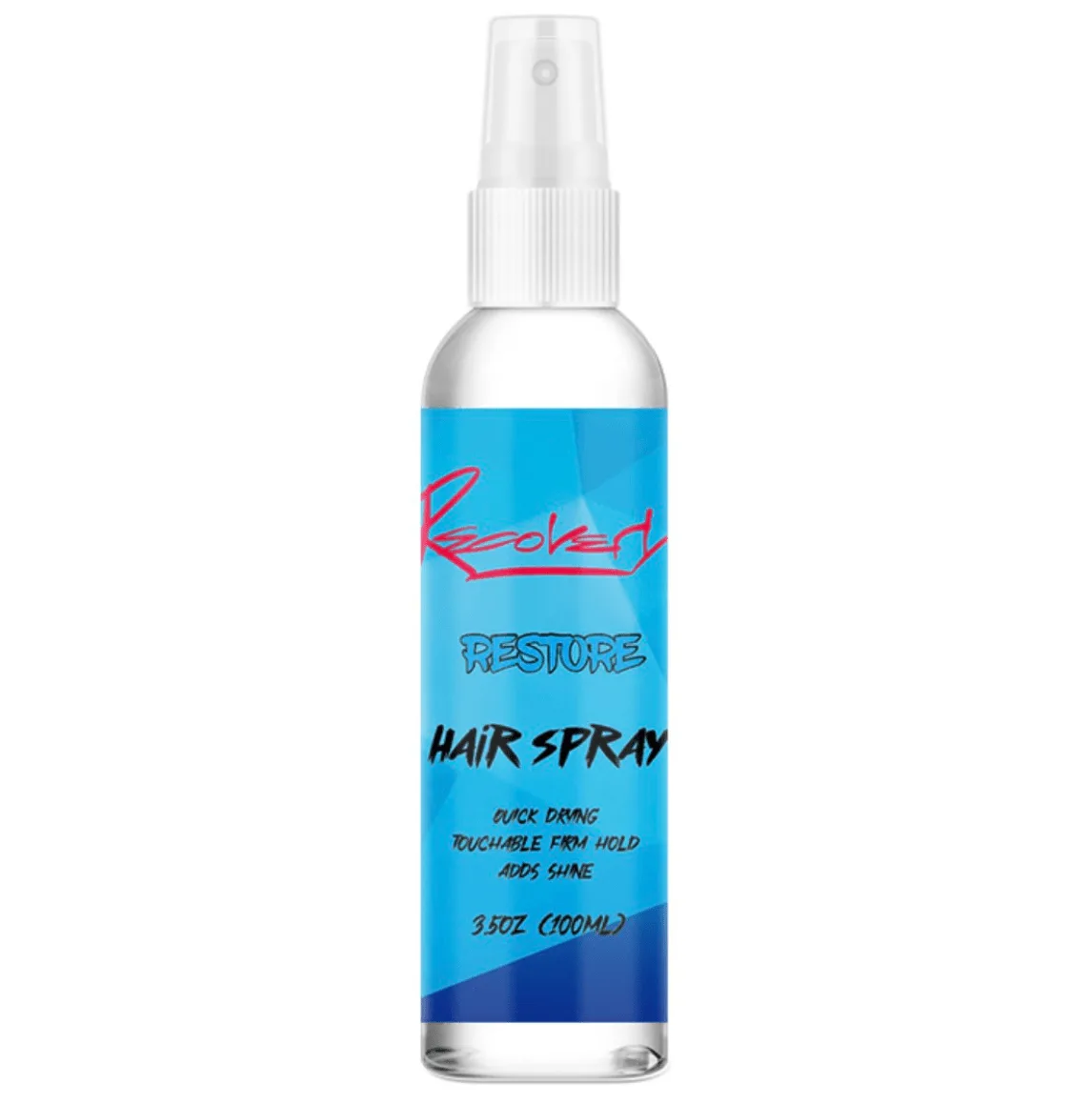Blue Bottle of Hair Spray With Red and Blue Label Design
