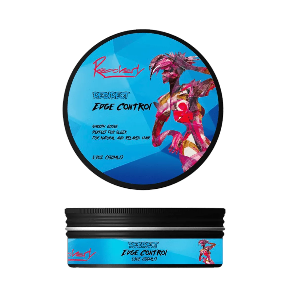 Edge Control Hair Product with Vibrant Packaging Design and Textured Lid