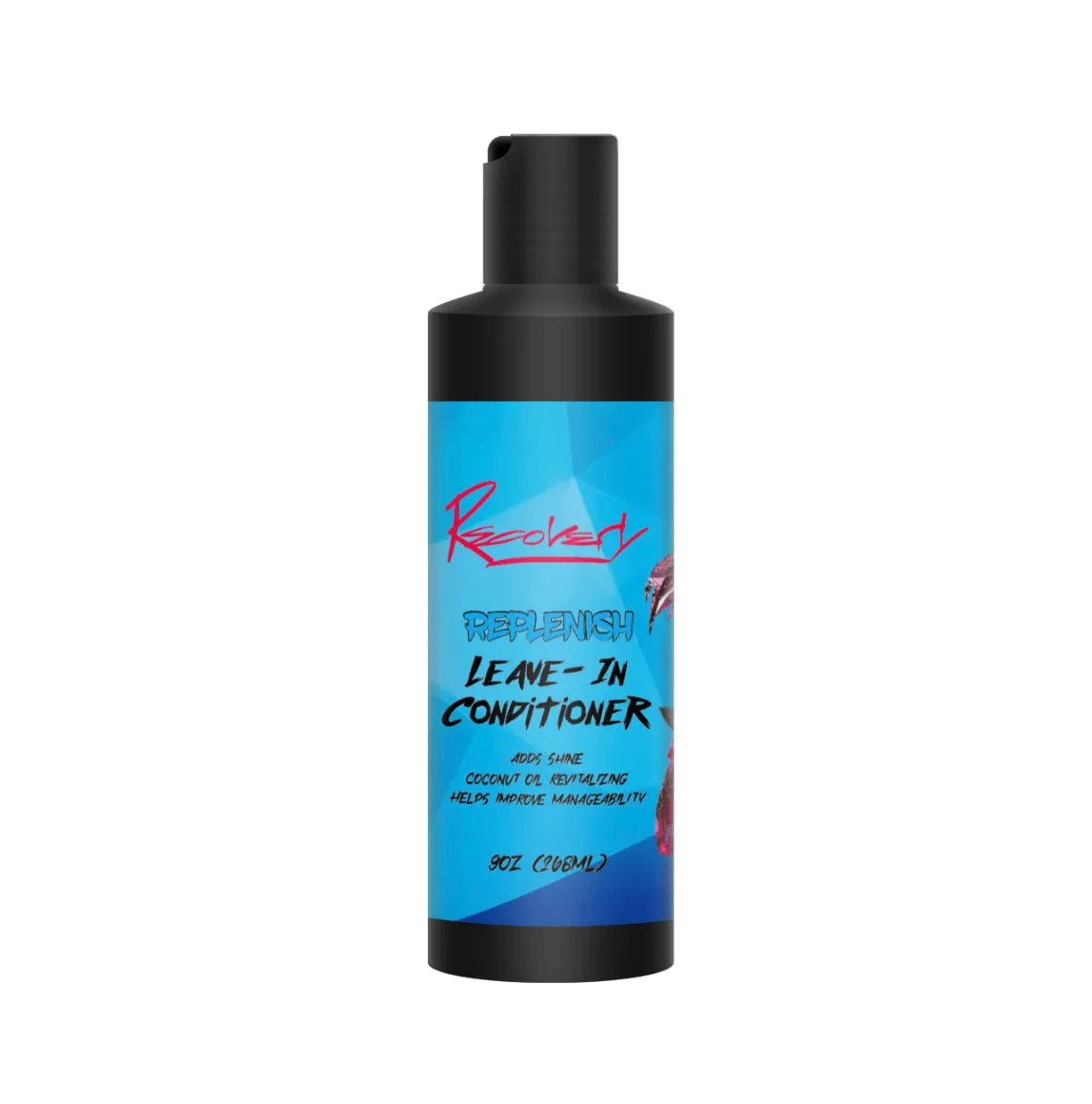 Blue Bottle of Leave-In Conditioner with Black Cap