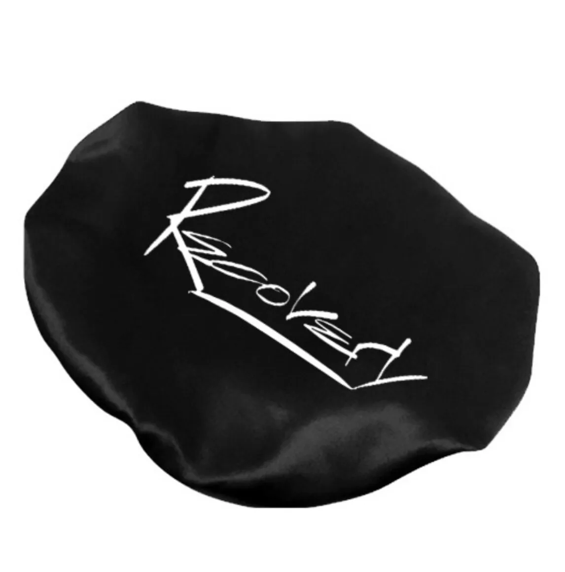Black Silk Bonnet with "Recovery" Logo for Hair Extensions