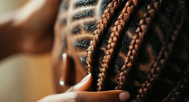 Intricate African Braiding Style with Neat Rows and Patterns